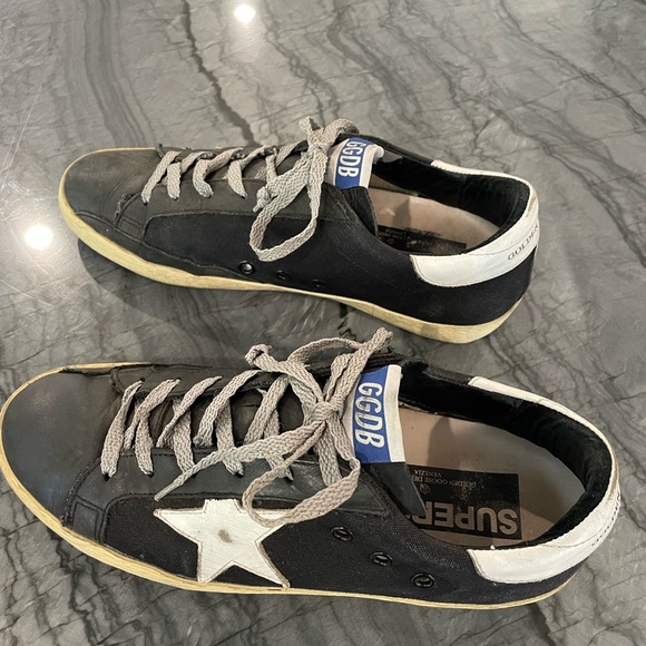 Golden Goose Barney’s exclusive black low top Super Star Sneakers. - Picture 2 of 4